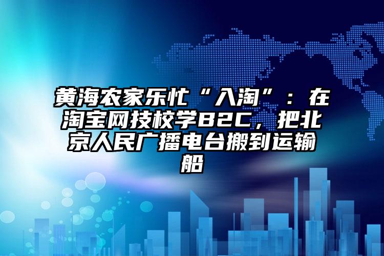 黄海农家乐忙“入淘”：在淘宝网技校学B2C，把北京人民广播电台搬到运输船